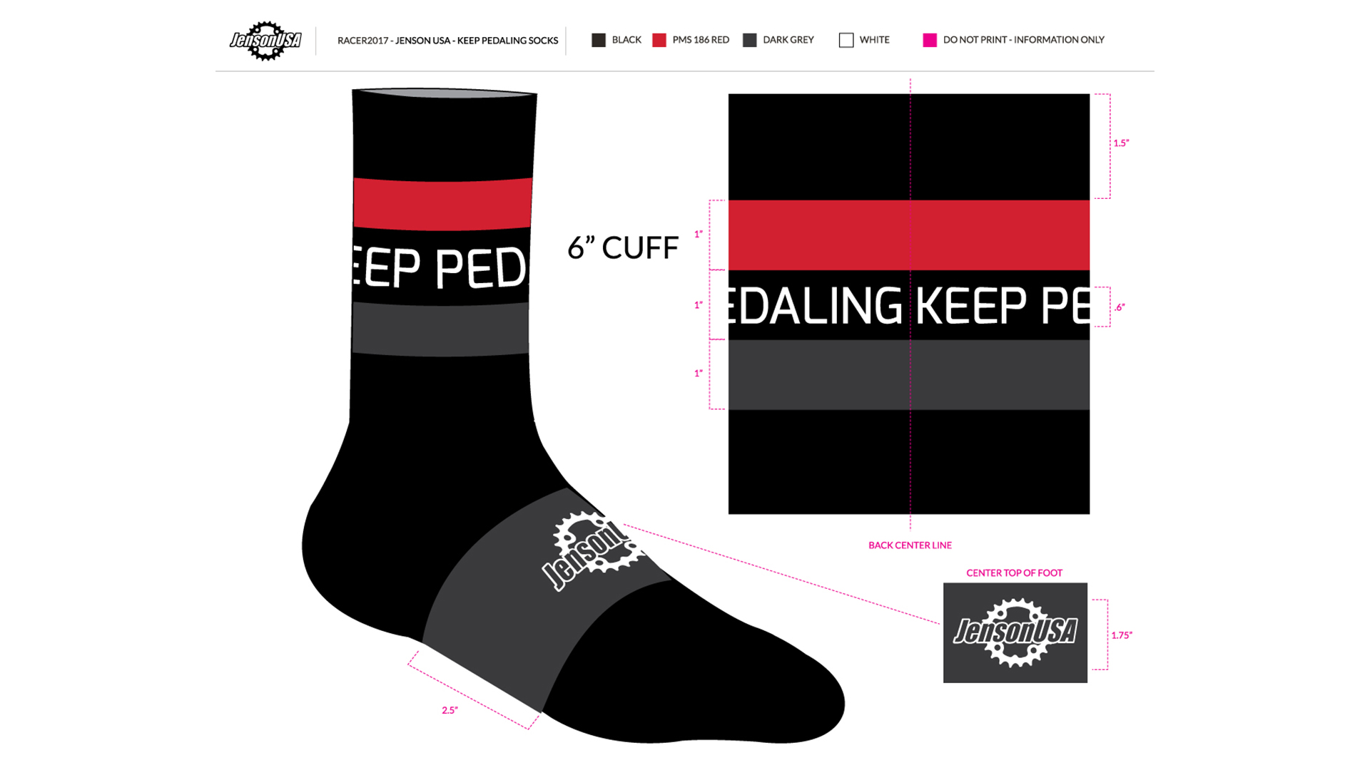 keep pedaling socks design